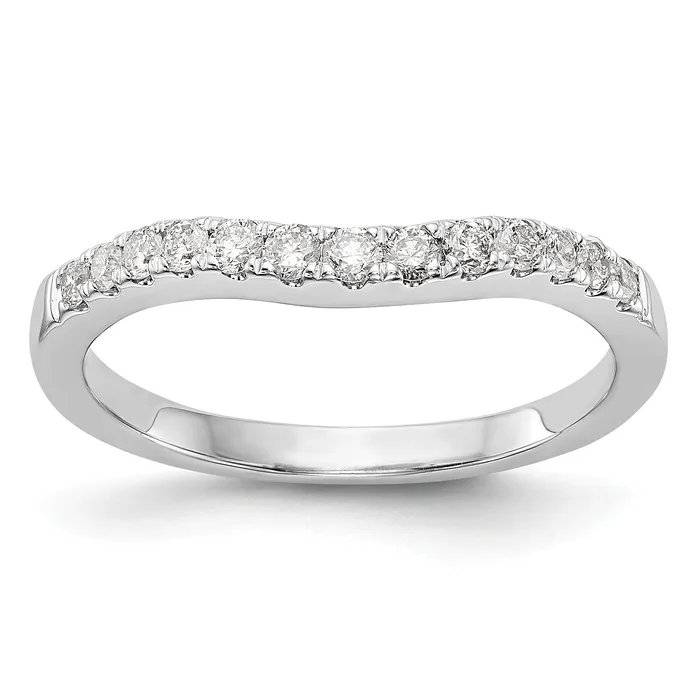 Rings Goldia 033ct CZ Solid Real 14K White Gold Wedding Wedding Band Ring Rings Goldia 033ct CZ Solid Real 14K White Gold Wedding Wedding Band Ring