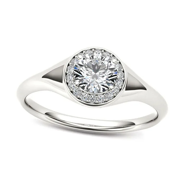 Rings Goldia 050 CT TW Natural Diamond Frame Engagement Ring in Solid 14K White Gold Rings Goldia 050 CT TW Natural Diamond Frame Engagement Ring in Solid 14K White Gold