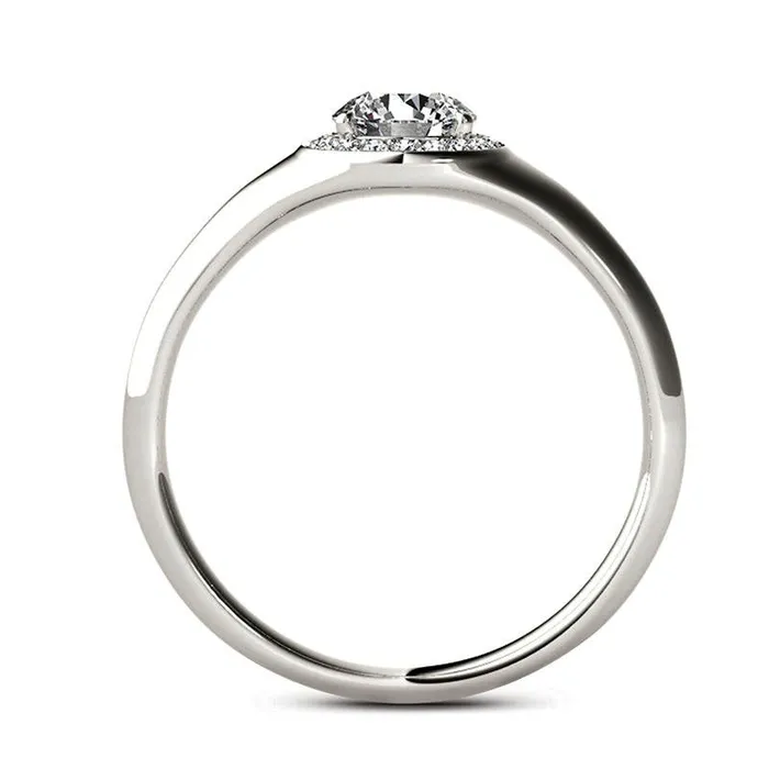 Rings Goldia 050 CT TW Natural Diamond Frame Engagement Ring in Solid 14K White Gold Rings Goldia 050 CT TW Natural Diamond Frame Engagement Ring in Solid 14K White Gold