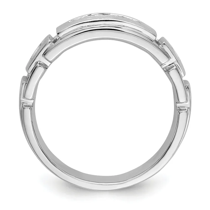Rings Goldia 060ct CZ Solid Real 14K White Gold Mens Wedding Band Ring