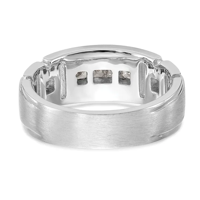 Rings Goldia 060ct CZ Solid Real 14K White Gold Mens Wedding Band Ring