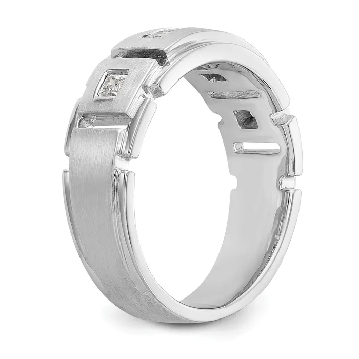 Rings Goldia 060ct CZ Solid Real 14K White Gold Mens Wedding Band Ring