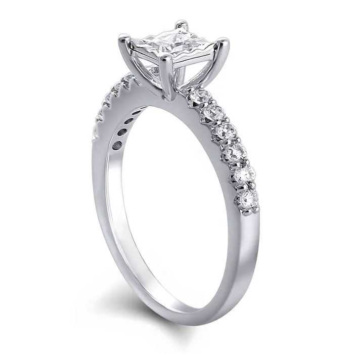 Rings Goldia 063 CT TW PrincessCut Natural Diamond Engagement Ring in Solid 10K White Gold Rings Goldia 063 CT TW PrincessCut Natural Diamond Engagement Ring in Solid 10K White Gold