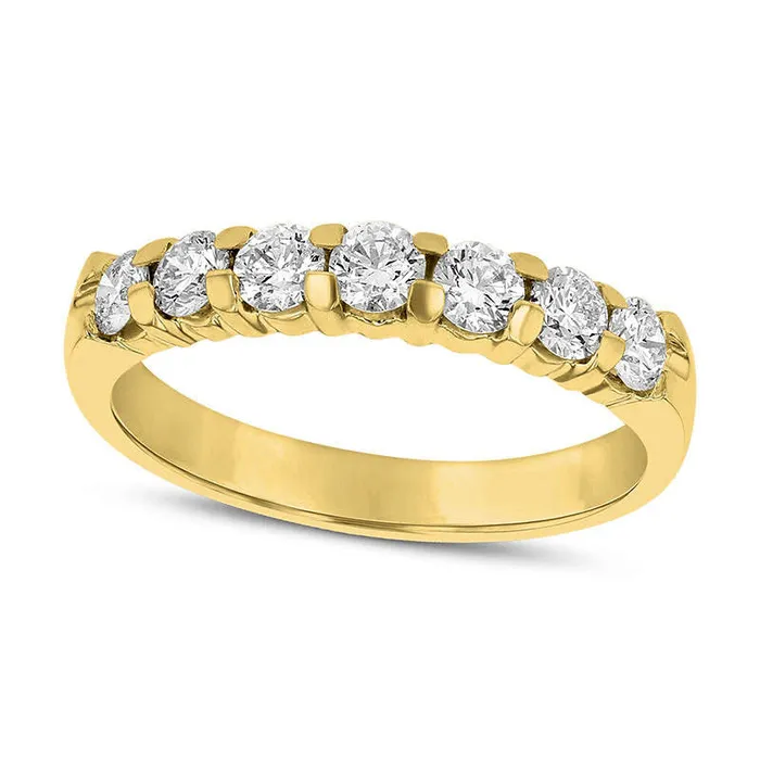 Rings Goldia 075 CT TW Natural Diamond Seven Stone Anniversary Band in Solid 14K Gold Rings Goldia 075 CT TW Natural Diamond Seven Stone Anniversary Band in Solid 14K Gold