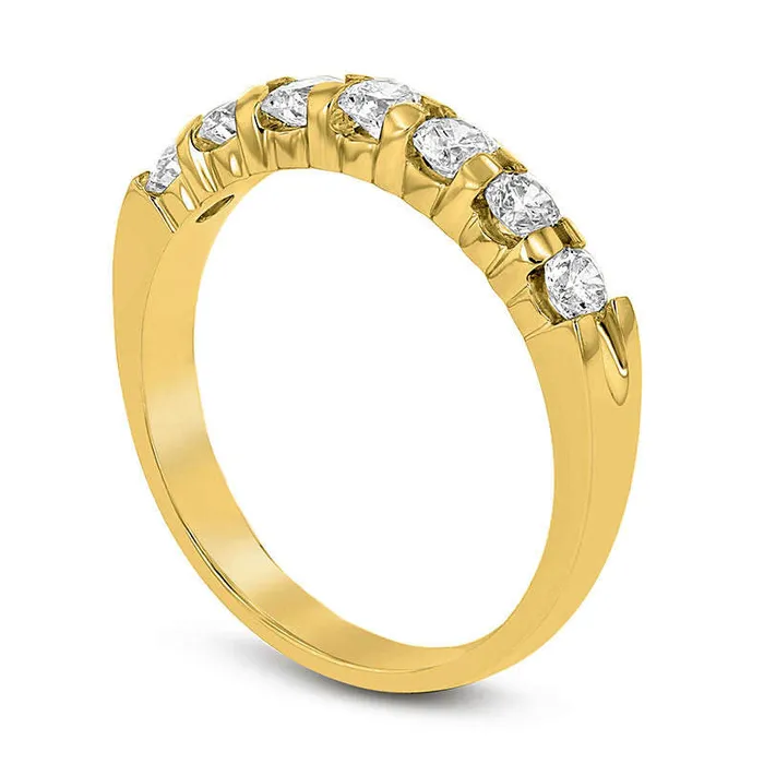 Rings Goldia 075 CT TW Natural Diamond Seven Stone Anniversary Band in Solid 14K Gold Rings Goldia 075 CT TW Natural Diamond Seven Stone Anniversary Band in Solid 14K Gold