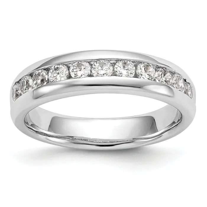 Rings Goldia 077ct CZ Solid Real 14K White Gold 11Stone Channel Wedding Band Ring Rings Goldia 077ct CZ Solid Real 14K White Gold 11Stone Channel Wedding Band Ring
