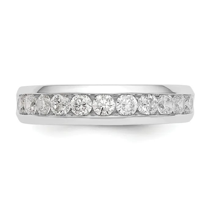 Rings Goldia 077ct CZ Solid Real 14K White Gold 11Stone Channel Wedding Band Ring