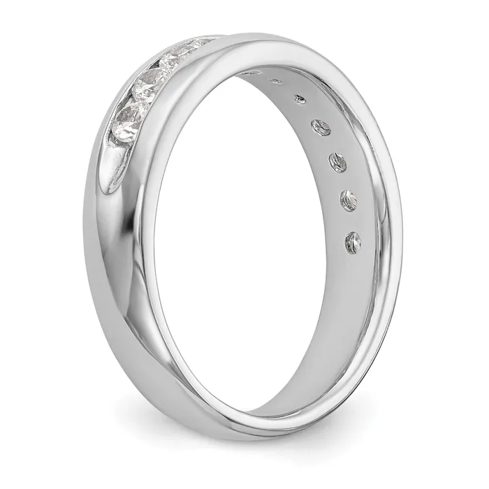 Rings Goldia 077ct CZ Solid Real 14K White Gold 11Stone Channel Wedding Band Ring