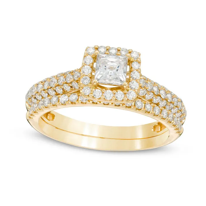 Rings Goldia 10 CT TW Certified PrincessCut Natural Diamond Frame Bridal Engagement Ring Set in Solid 14K Gold II1 Rings Goldia 10 CT TW Certified PrincessCut Natural Diamond Frame Bridal Engagement Ring Set in Solid 14K Gold II1