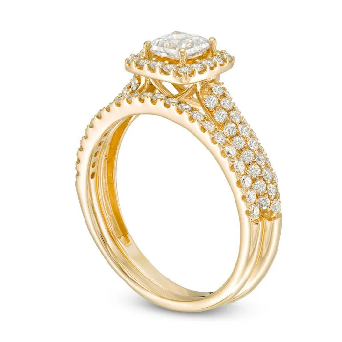 Rings Goldia 10 CT TW Certified PrincessCut Natural Diamond Frame Bridal Engagement Ring Set in Solid 14K Gold II1 Rings Goldia 10 CT TW Certified PrincessCut Natural Diamond Frame Bridal Engagement Ring Set in Solid 14K Gold II1