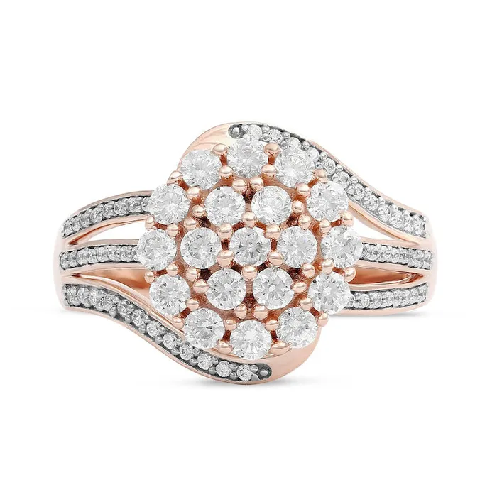 Rings Goldia 10 CT TW Composite Natural Diamond Bypass Ring in Solid 10K Rose Gold Rings Goldia 10 CT TW Composite Natural Diamond Bypass Ring in Solid 10K Rose Gold