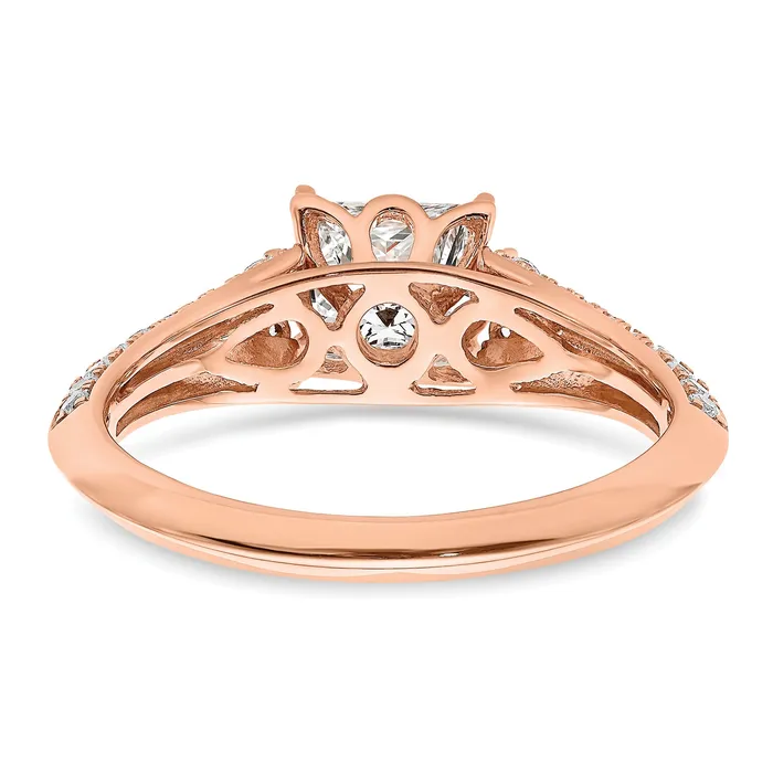 Rings Goldia 100ct CZ Solid Real 14k Rose Polish 1ct Princess Engage Dia Ring