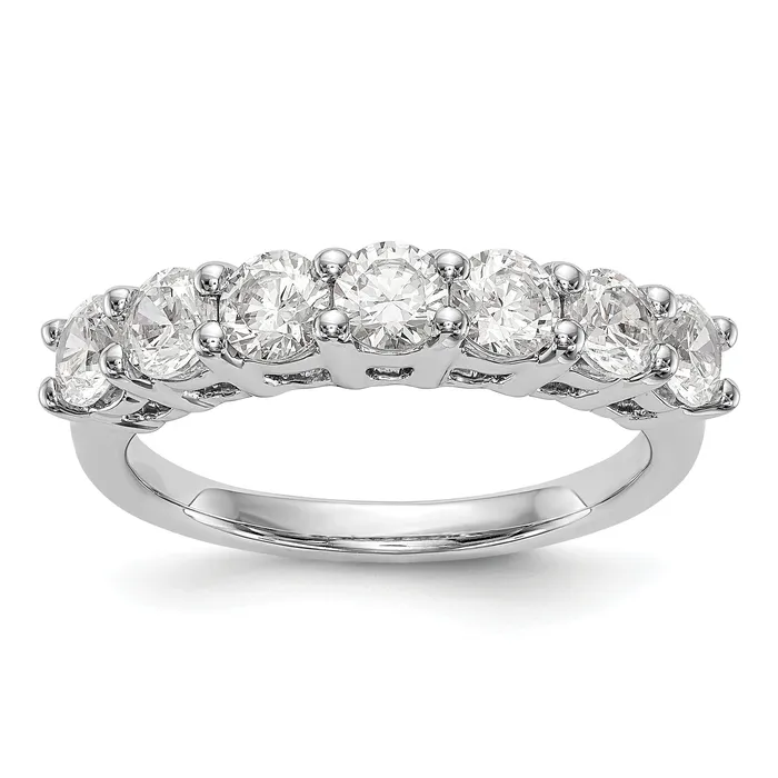 Rings Goldia 140ct CZ Solid Real 14K White Gold 7Stone Wedding Band Ring Rings Goldia 140ct CZ Solid Real 14K White Gold 7Stone Wedding Band Ring