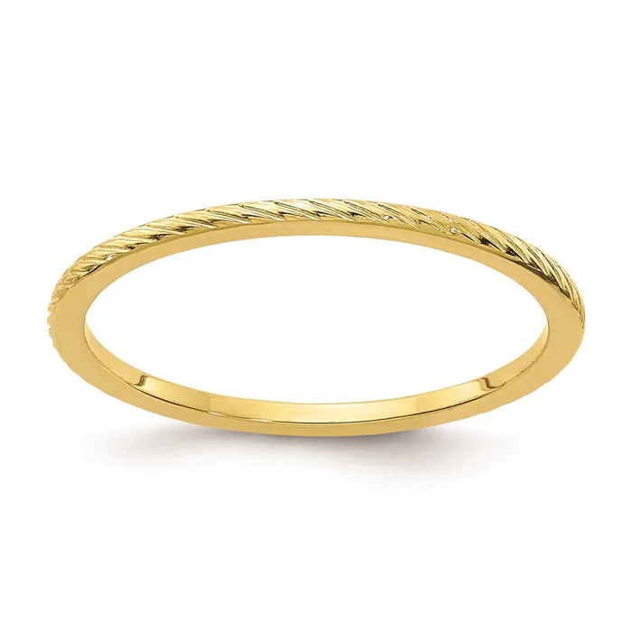 Rings Goldia 10K Gold 12mm Twisted Wire Pattern Stackable Band