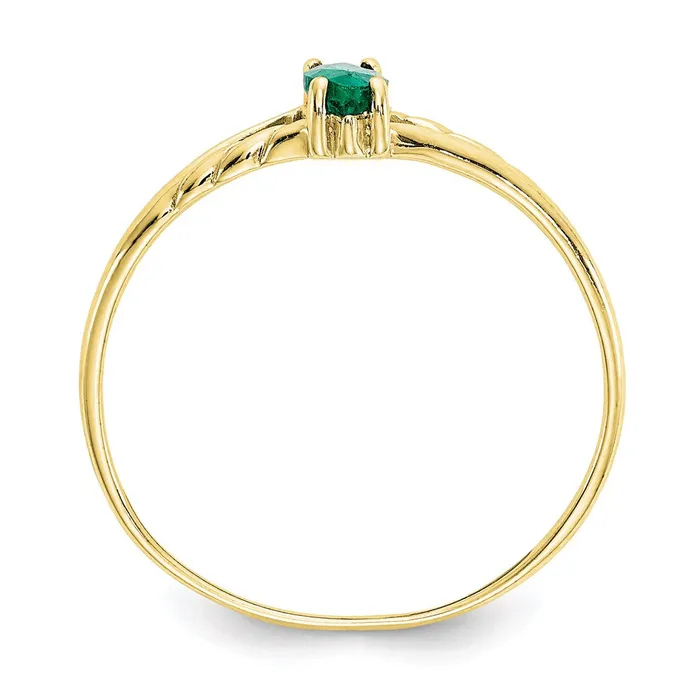 Rings Goldia 10K Yellow Gold Polished Geniune Emerald Birthstone Ring