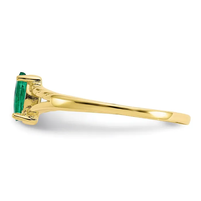 Rings Goldia 10K Yellow Gold Polished Geniune Emerald Birthstone Ring