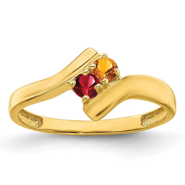 Rings Goldia 10K Yellow Gold Synthetic Family Jewelry Ring