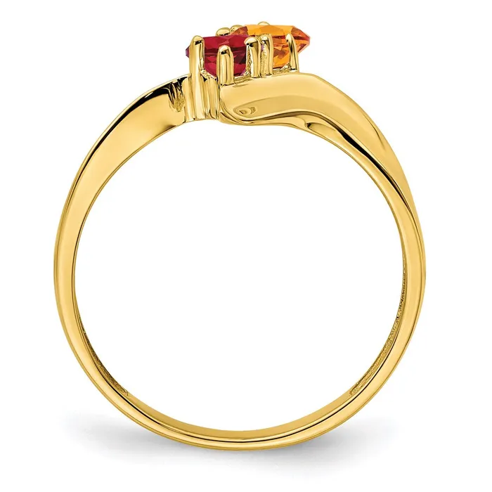 Rings Goldia 10K Yellow Gold Synthetic Family Jewelry Ring