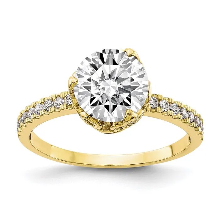 Rings Goldia 10K Yellow Gold Tiara Collection Polished CZ Ring