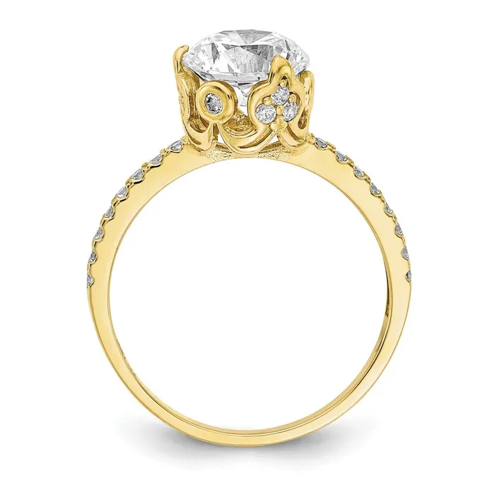 Rings Goldia 10K Yellow Gold Tiara Collection Polished CZ Ring