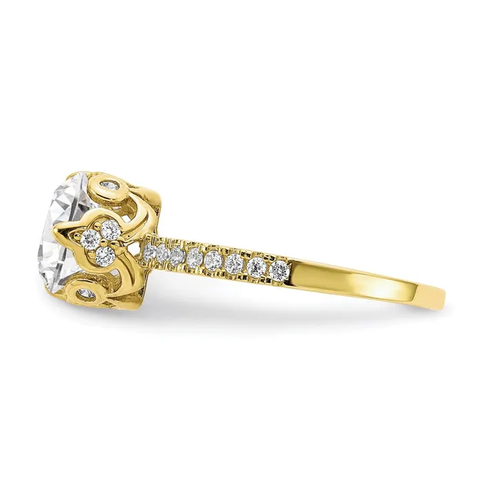 Rings Goldia 10K Yellow Gold Tiara Collection Polished CZ Ring