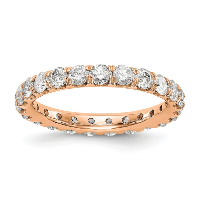 Rings Goldia 14k Rose Gold 2 Ct Lab Grown Diamond VSSI G Shared Prong Eternity Band Ring Rings Goldia 14k Rose Gold 2 Ct Lab Grown Diamond VSSI G Shared Prong Eternity Band Ring