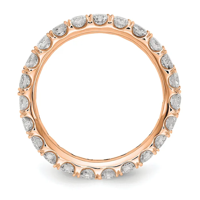 Rings Goldia 14k Rose Gold 2 Ct Lab Grown Diamond VSSI G Shared Prong Eternity Band Ring