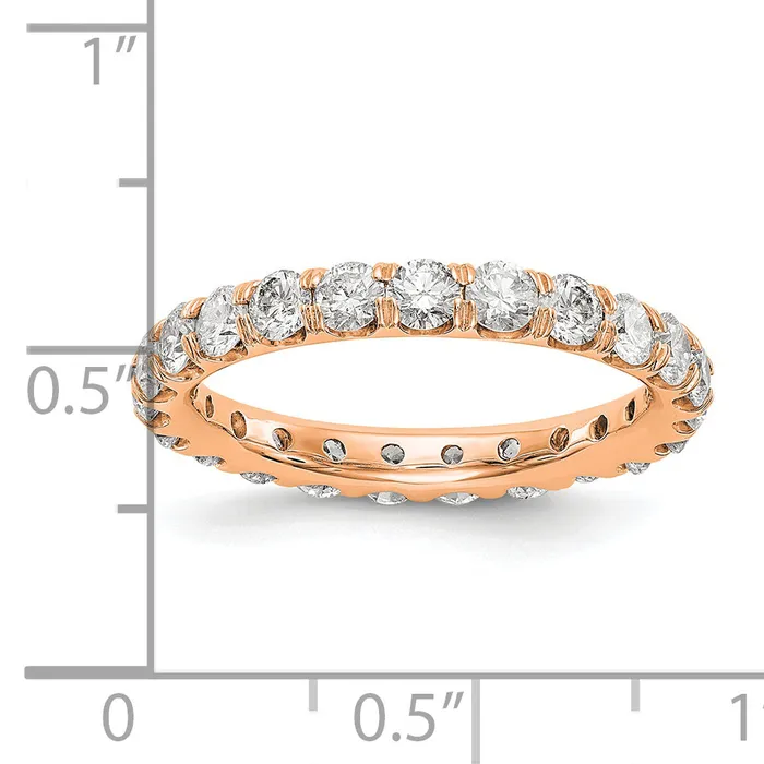 Rings Goldia 14k Rose Gold 2 Ct Lab Grown Diamond VSSI G Shared Prong Eternity Band Ring