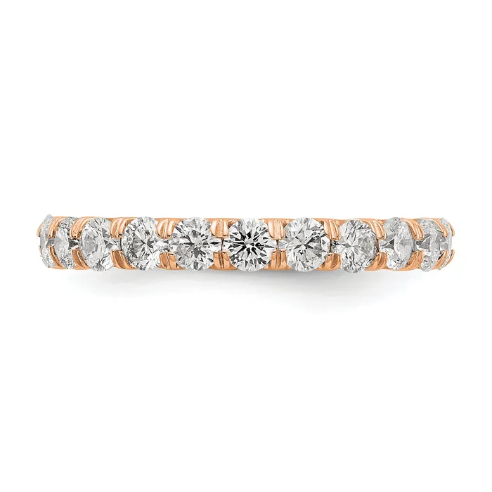 Rings Goldia 14k Rose Gold 2 Ct Lab Grown Diamond VSSI G Shared Prong Eternity Band Ring