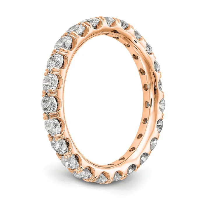 Rings Goldia 14k Rose Gold 2 Ct Lab Grown Diamond VSSI G Shared Prong Eternity Band Ring