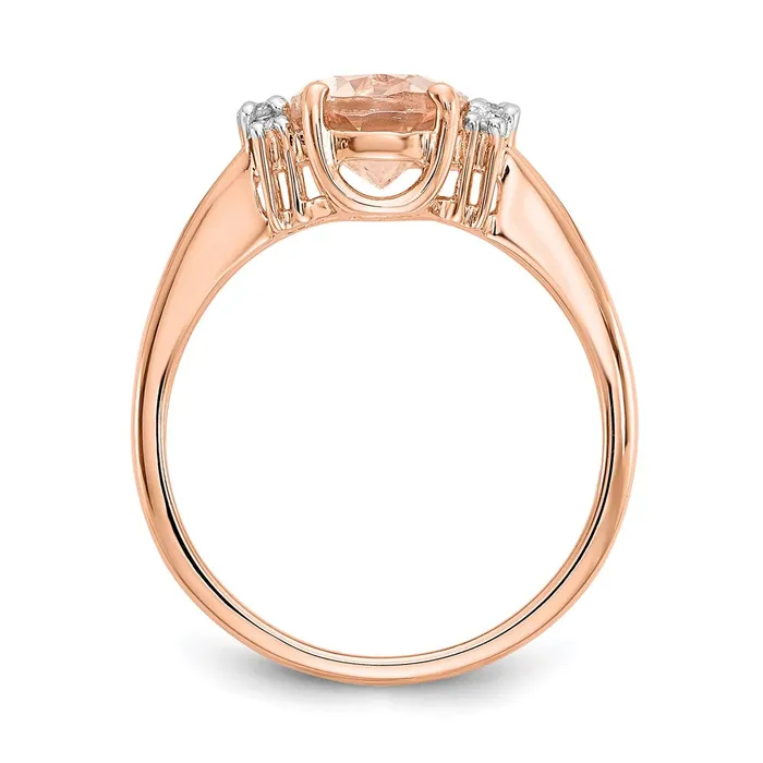 Rings Goldia 14K Rose Gold Morganite and Real Diamond Ring