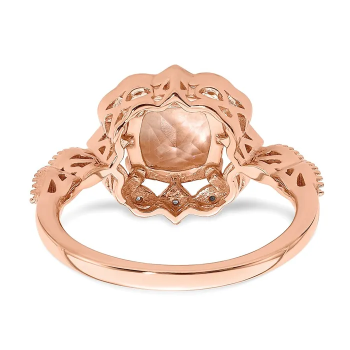 Rings Goldia 14k Rose Gold Morganite Real Diamond Halo Engagement Ring