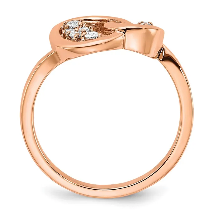 Rings Goldia 14k Rose Gold Polished Real Diamond Double Circle Ring