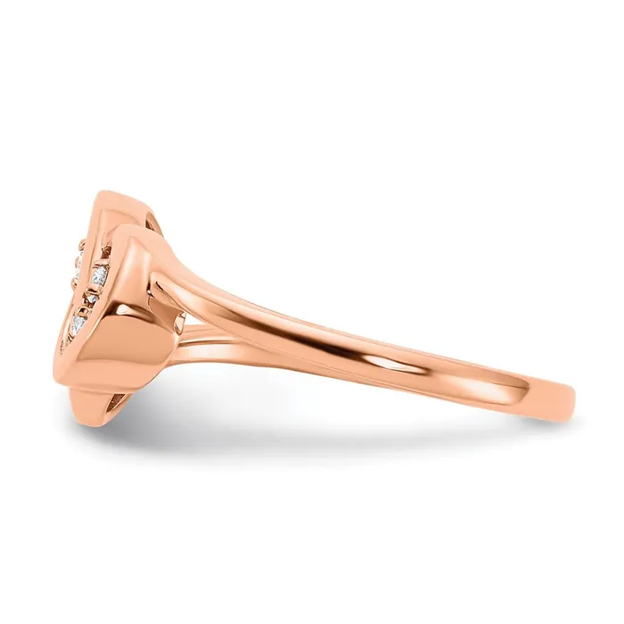 Rings Goldia 14k Rose Gold Polished Real Diamond Double Circle Ring