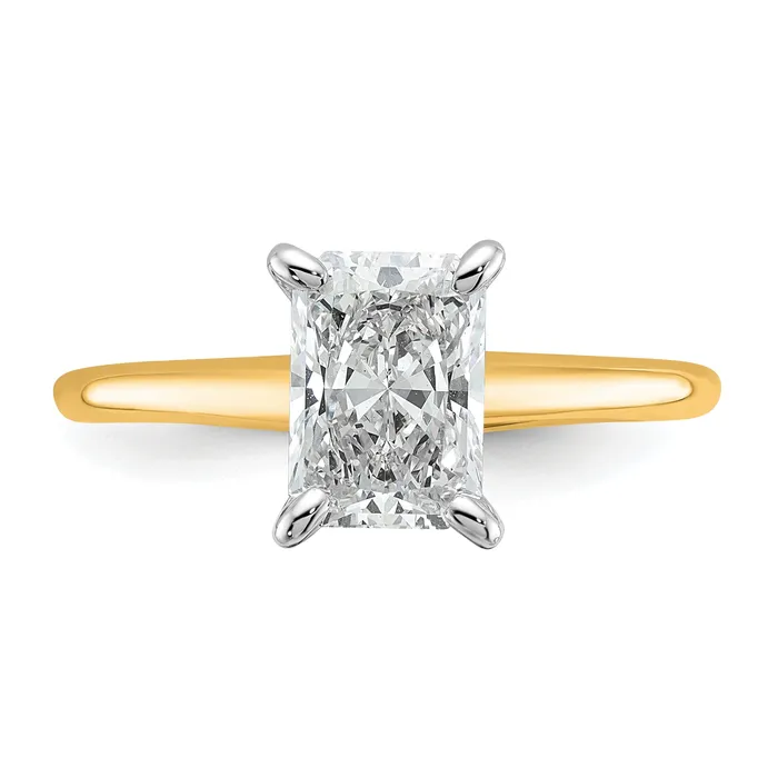 Rings Goldia 14k Twotone 1 12 Ct Certified Lab Grown Diamond VSSI G Radiant Solitare Engagement Ring