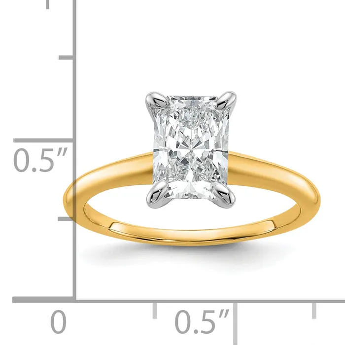 Rings Goldia 14k Twotone 1 12 Ct Certified Lab Grown Diamond VSSI G Radiant Solitare Engagement Ring