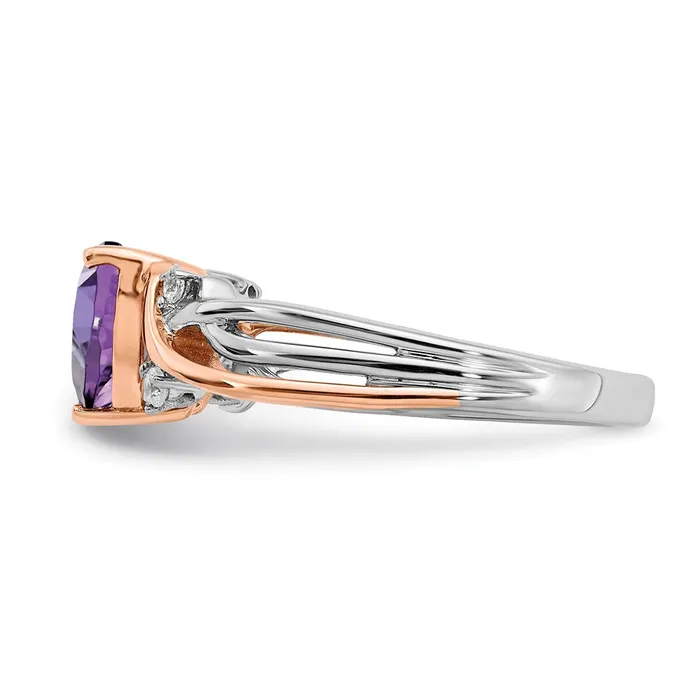 Rings Goldia 14k TwoTone Gold Heart Amethyst and Real Diamond Ring