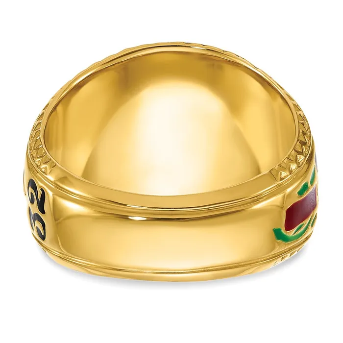 Rings Goldia 14k Twotone Gold Mens Polished and Textured with Multicolor Enamel and Diamond 32nd Degree Scottish Rite Masonic Ring
