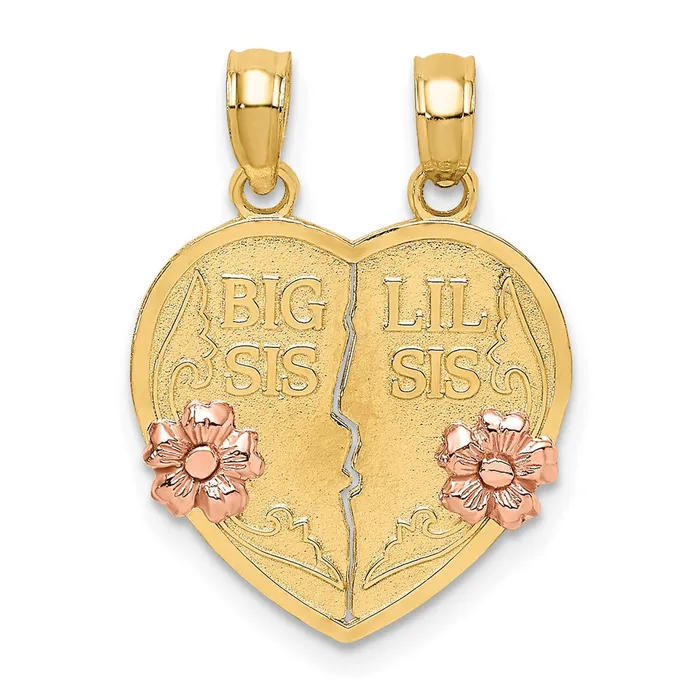 Rings Goldia 14k Twotone Gold Twotone Gold BIG SISLIL SIS Breakapart Heart Charm Rings Goldia 14k Twotone Gold Twotone Gold BIG SISLIL SIS Breakapart Heart Charm