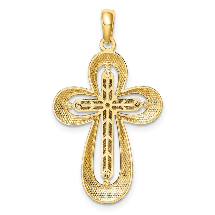 Rings Goldia 14k Twotone Gold Twotone Gold Diamond Polished DC Cross Pendant