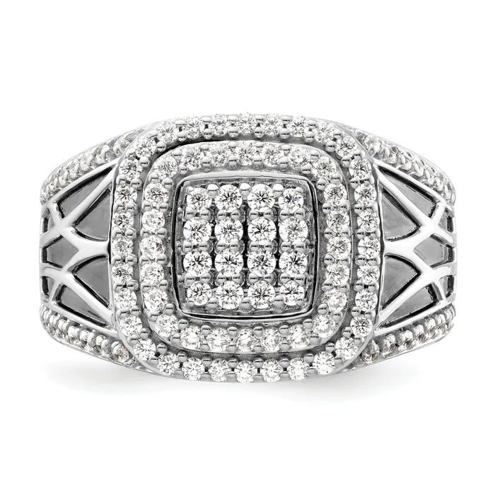 Rings Goldia 14k White Gold 1 18 Ct Lab Grown Diamond VSSI G Side Design Mens Ring