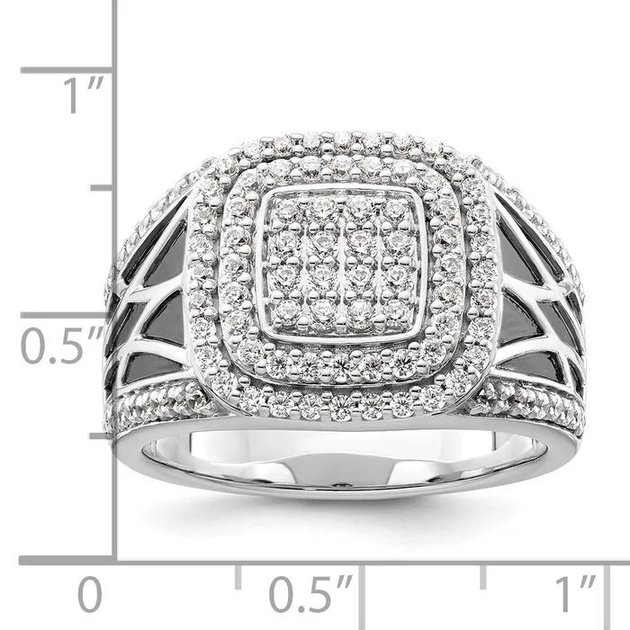 Rings Goldia 14k White Gold 1 18 Ct Lab Grown Diamond VSSI G Side Design Mens Ring