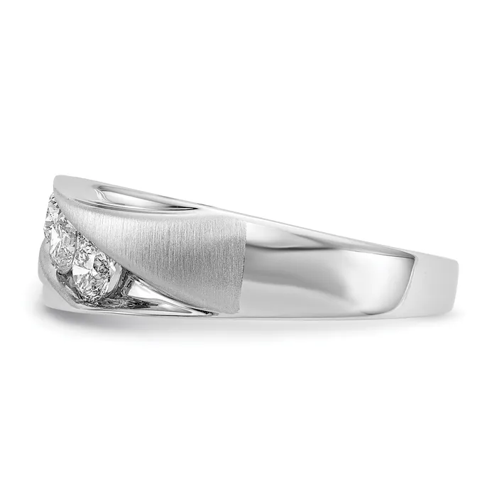 Rings Goldia 14k White Gold 58 Ct Lab Grown Diamond VSSI G Three Stone Mens Ring