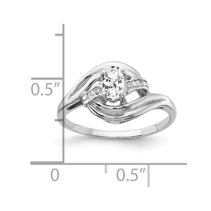 Rings Goldia 14k White Gold 5x3mm Oval Cubic Zirconia A Real Diamond ring
