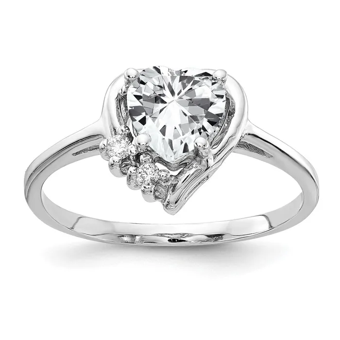 Rings Goldia 14k White Gold 6mm Heart Cubic Zirconia A Diamond ring