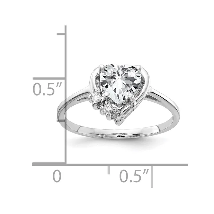 Rings Goldia 14k White Gold 6mm Heart Cubic Zirconia A Diamond ring