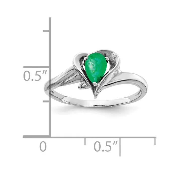 Rings Goldia 14k White Gold 6x4mm Pear Emerald A Real Diamond ring