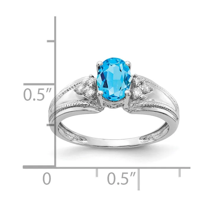 Rings Goldia 14k White Gold 7x5mm Oval Blue Topaz A Real Diamond ring