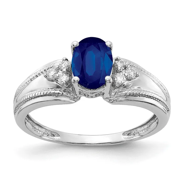 Rings Goldia 14k White Gold 7x5mm Oval Sapphire AA Diamond ring