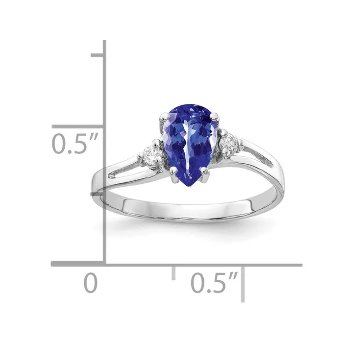 Rings Goldia 14k White Gold 7x5mm Pear Tanzanite A Diamond ring